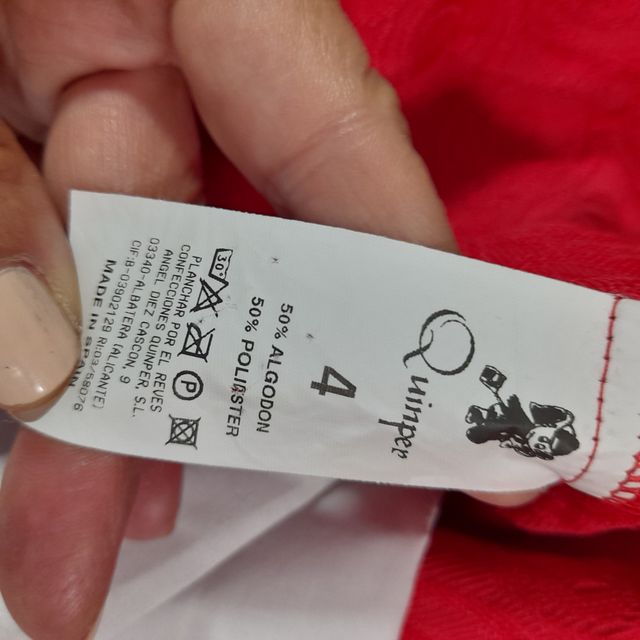 Vestido niña rojo t.4 años