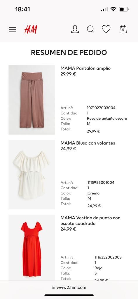 Ropa embarazo nueva tallas S M