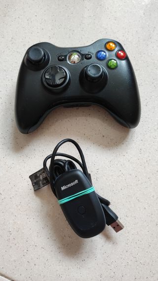 Mando X-Box + conector inalámbrico PC