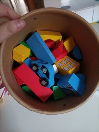 Juguete piezas de construcción de madera