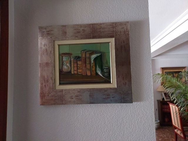 LIENZO OLEOS, LIBRERIA, ENMARCADO