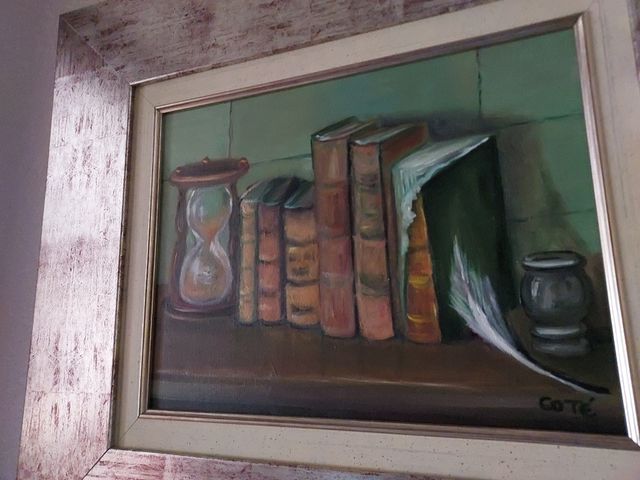 LIENZO OLEOS, LIBRERIA, ENMARCADO