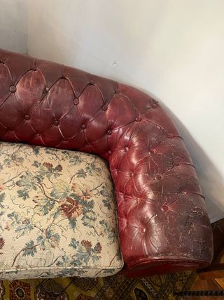 Antiguo sofá de piel Chester  170 cm