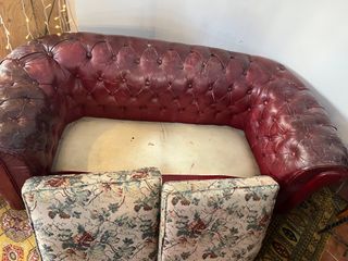 Antiguo sofá de piel Chester  170 cm