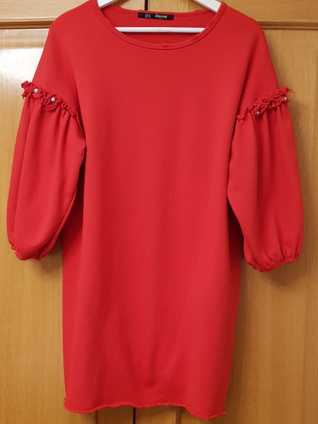 Vestido rojo sudadera