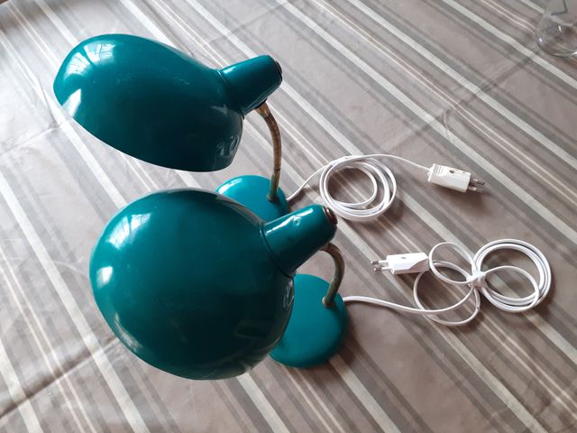 Coppia di flessografi metallici, anticati, verdi