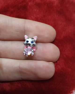 Charm abalorio Gato Gata Plata para pulsera collar