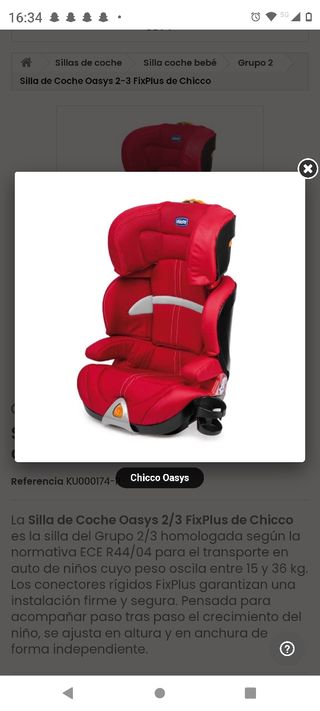 URGE lote Dos sillas auto Chicco modelo oasys2.3