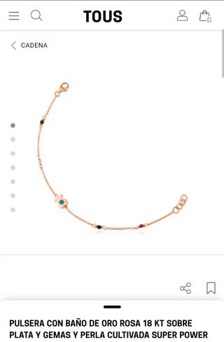 Pulsera dorada Tous con circonita