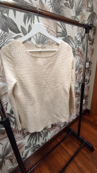 Jersey beige apertura espalda