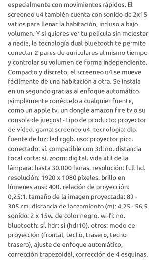 Proyector Philips U4 tiro ultracorto