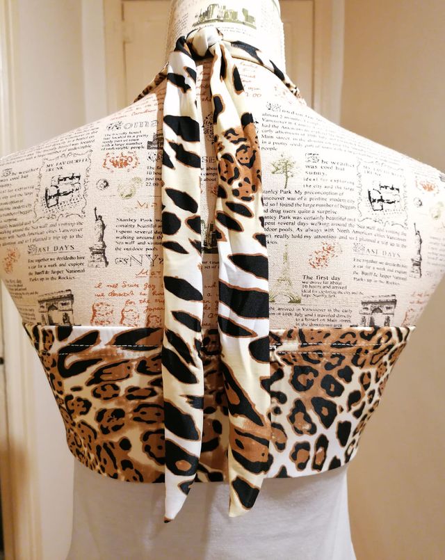 Vestido combinado animal print