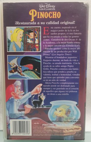 Se vende película de Pinocho original.