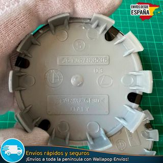 X4 Tapacubos BMW 68mm Cubrebujes Blanco y Negro