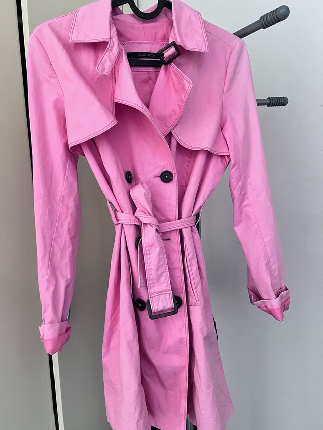 trench coat gabardina Zara niñas rosa