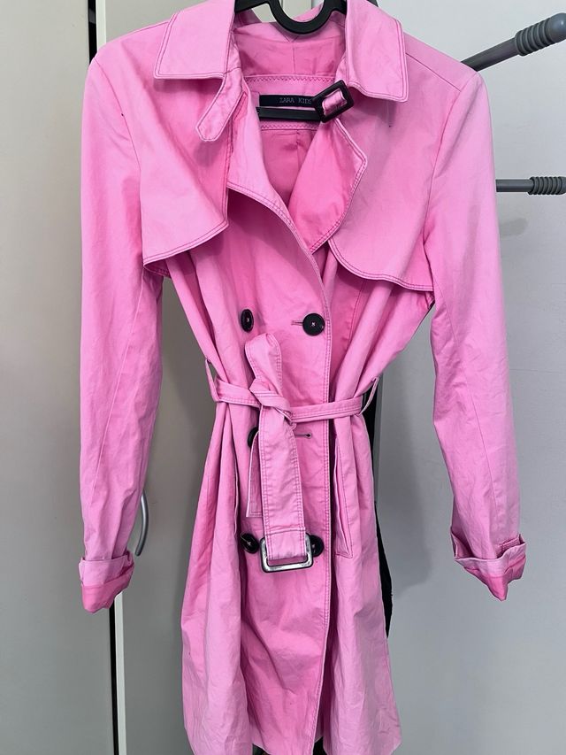 trench coat gabardina Zara niñas rosa