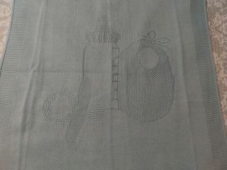 Mantita de bebe niño de lana en punto