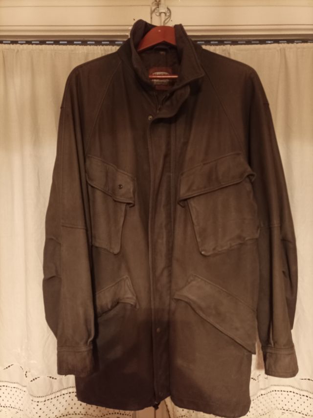 Parka, chaqueta de Nubuk, piel, cuero