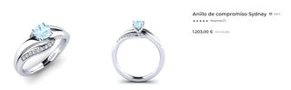 Anillo de compromiso aguamarina diamante