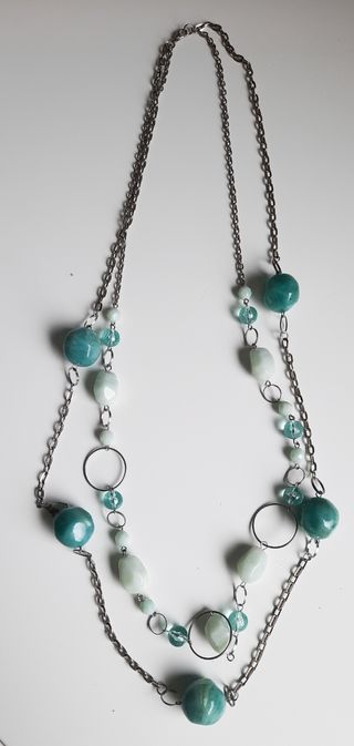 Collar Plata y piezas turquesa