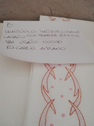 Lenzuolo puro Lino ricamato a mano