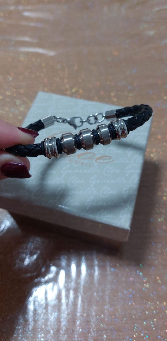 Pulsera caucho y metal