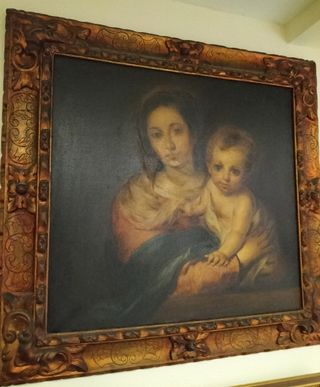 Cuadro antiguo óleo lienzo marco XIX