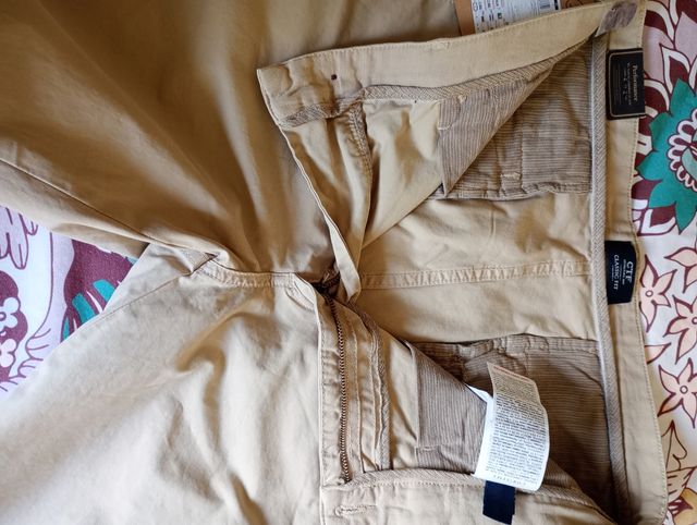Pantalón chino Slim  fit beige talla 42 Cortefiel 