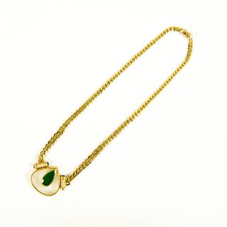 Collar en Oro Amarillo de 18k y Colgante con Esmer