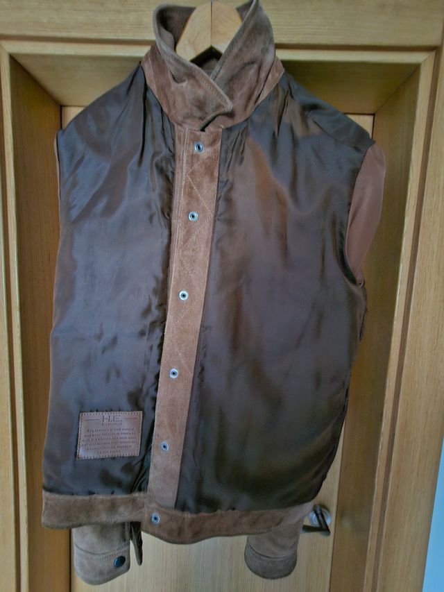 Chaqueta tejana de ante