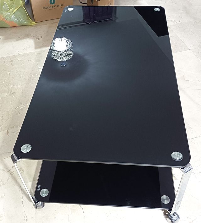 Mesa de vidrio a dos Baldas