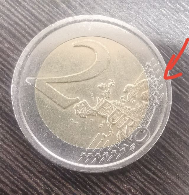 2 euro commemorativa errore di Conio