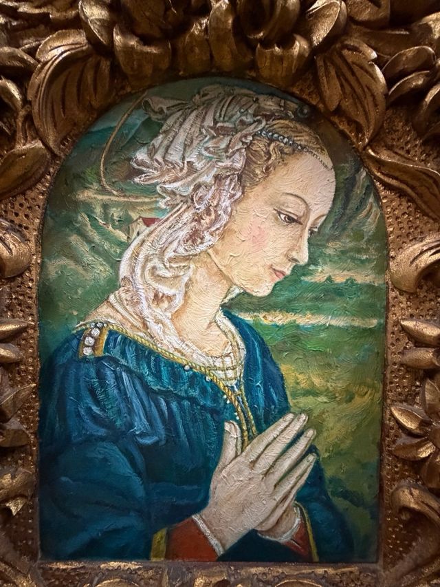 óleo pintado sobre tableta retablo fin XIX i XX