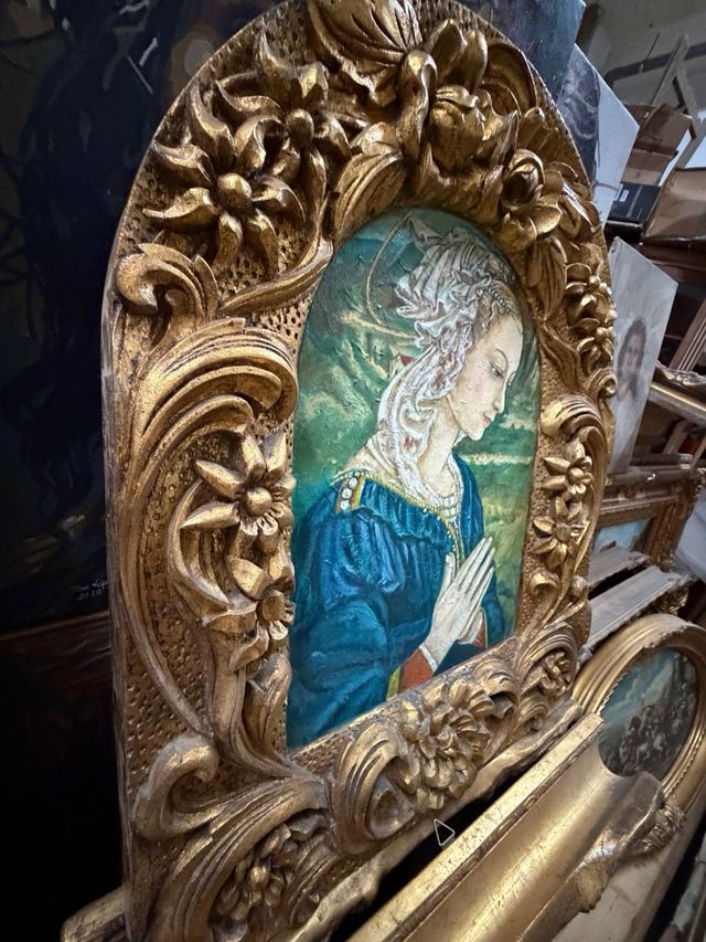 óleo pintado sobre tableta retablo fin XIX i XX