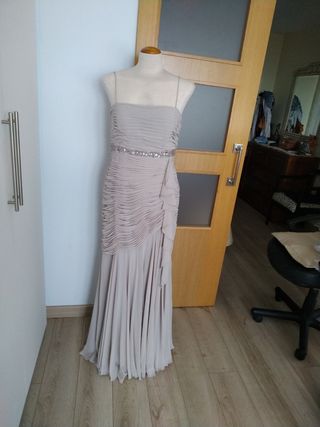 Vestido de fiesta gris 40 corte inglés 