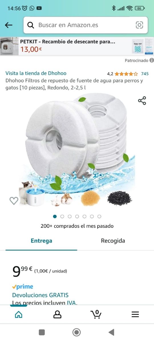 Filtros fuente de agua perros