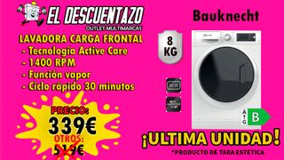 LAVADORA BAUKNECHT 8KG, 1400RPM, CLASE B