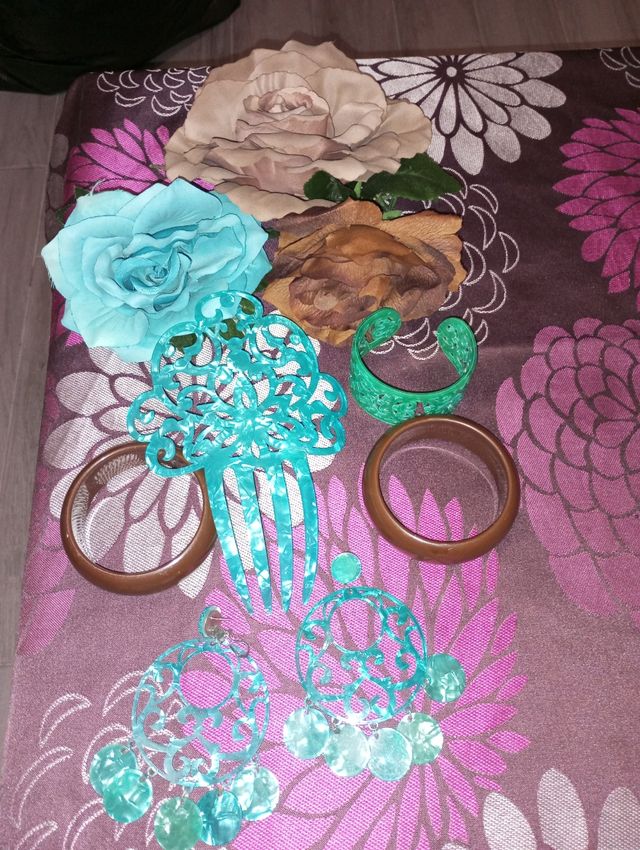 vestido flamenca talla 44  con accesorios