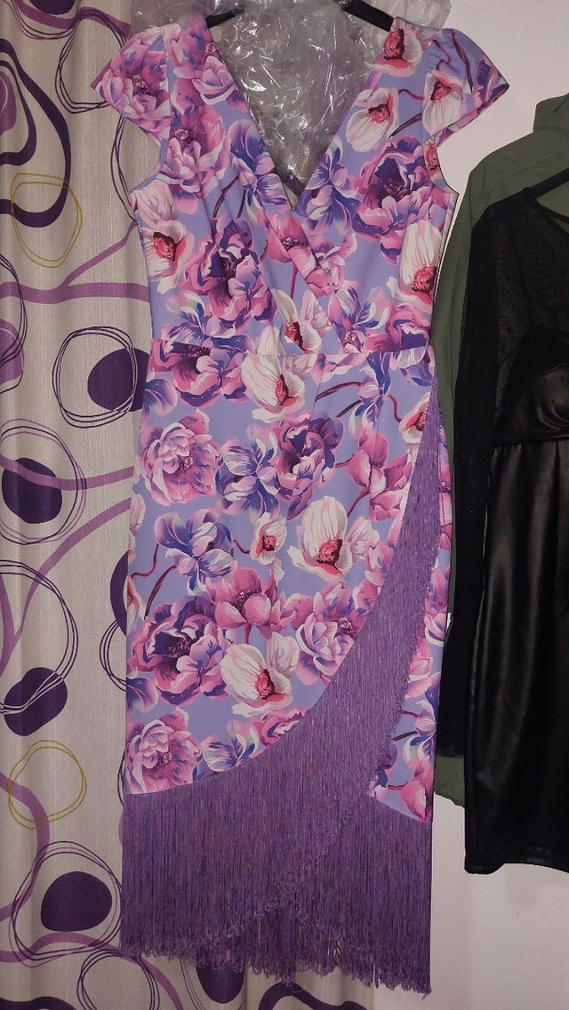 Vestido flecos fiesta