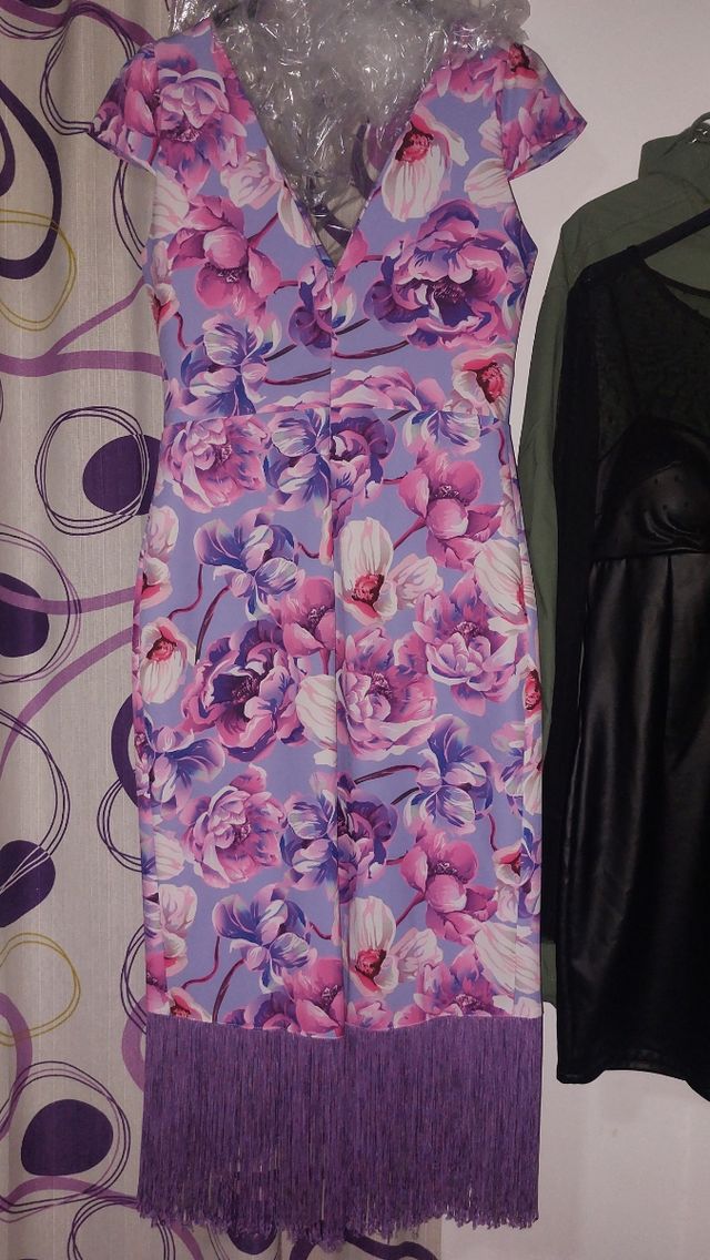 Vestido flecos fiesta