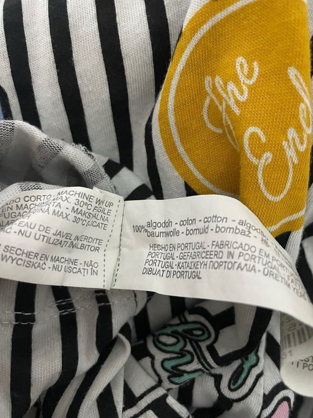 t-shirt maglia maglietta Strisce bianche nere