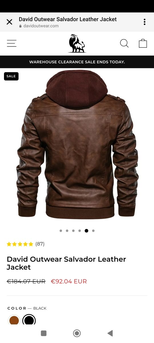 Chaqueta cuero David Outwear