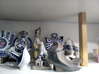 Figura Sargadelos Candelabro mano gallo trofeo