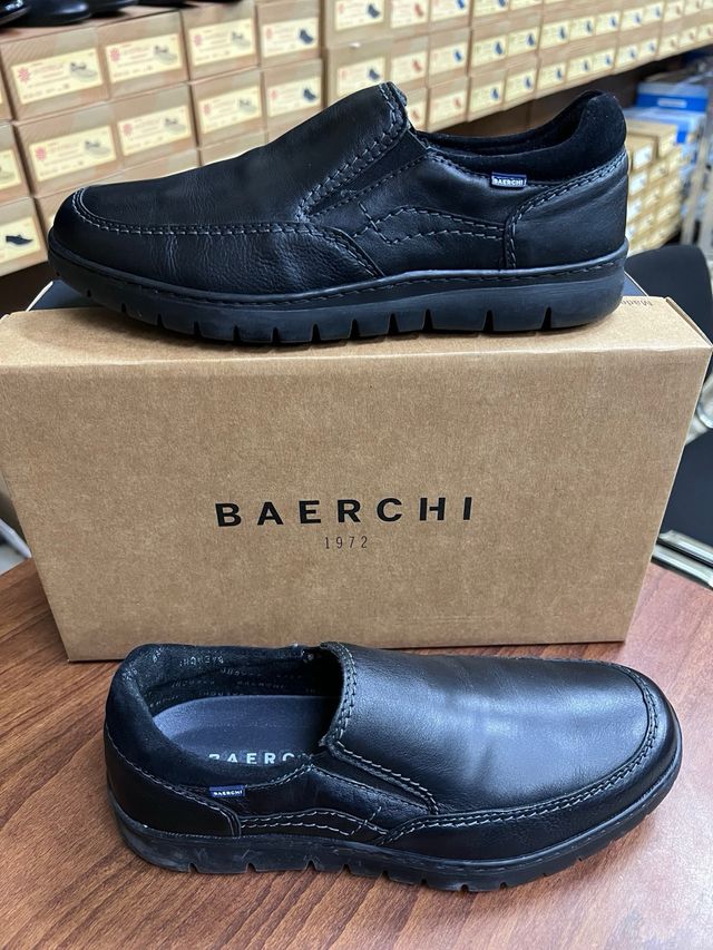Mocasín Negro de Baerchi con plantilla y de piel