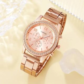 ✅️Reloj collar pendientes anillo pulsera oro rosa
