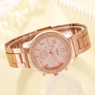 ✅️Reloj collar pendientes anillo pulsera oro rosa