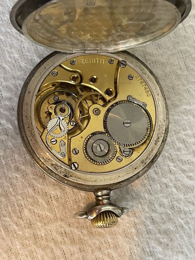 reloj plata bolsillo cuerda marca ZENITH Año 1927