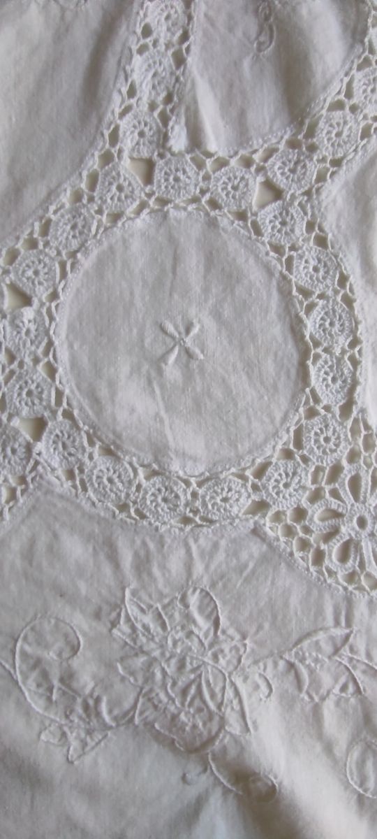 Mantel blanco de algodon