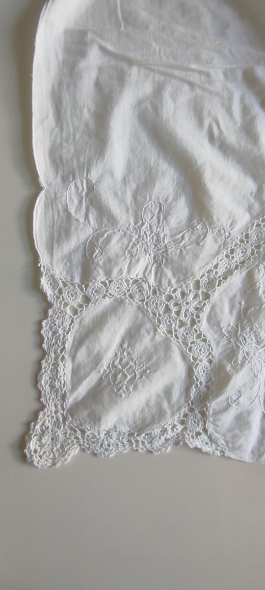 Mantel blanco de algodon