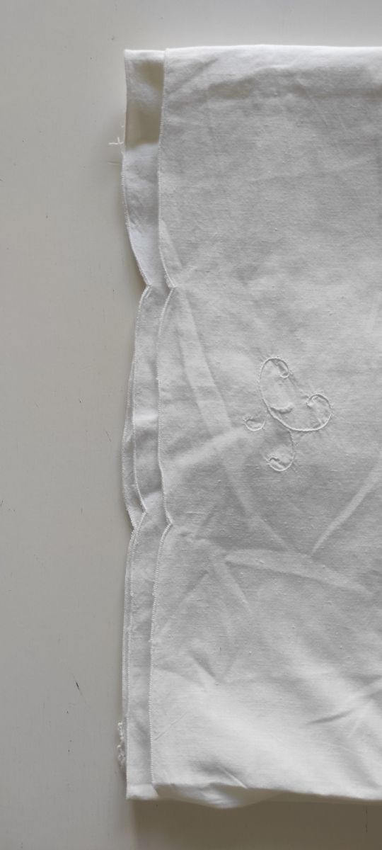 Mantel blanco de algodon